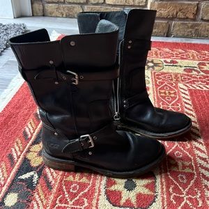 UGG black leather boots.  Size 6.  Great condition!